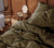 olive green colored bedding set