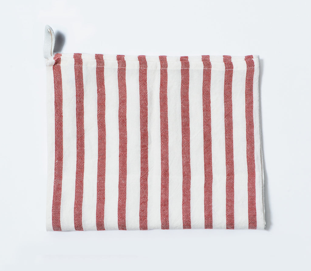 red stripes kitchen cloth