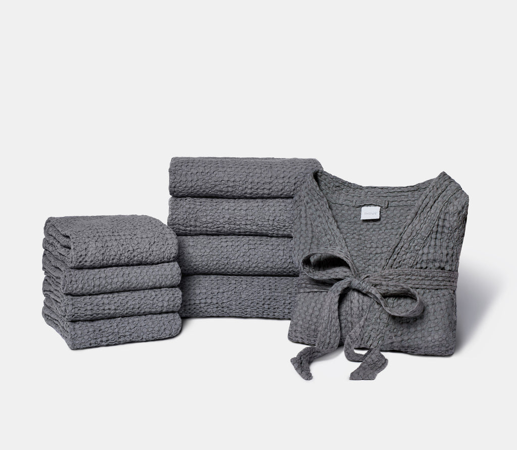 charcoal colored bath set