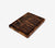 End-Grain hand crafted, black walnut, rectangular cutting board with a white background.