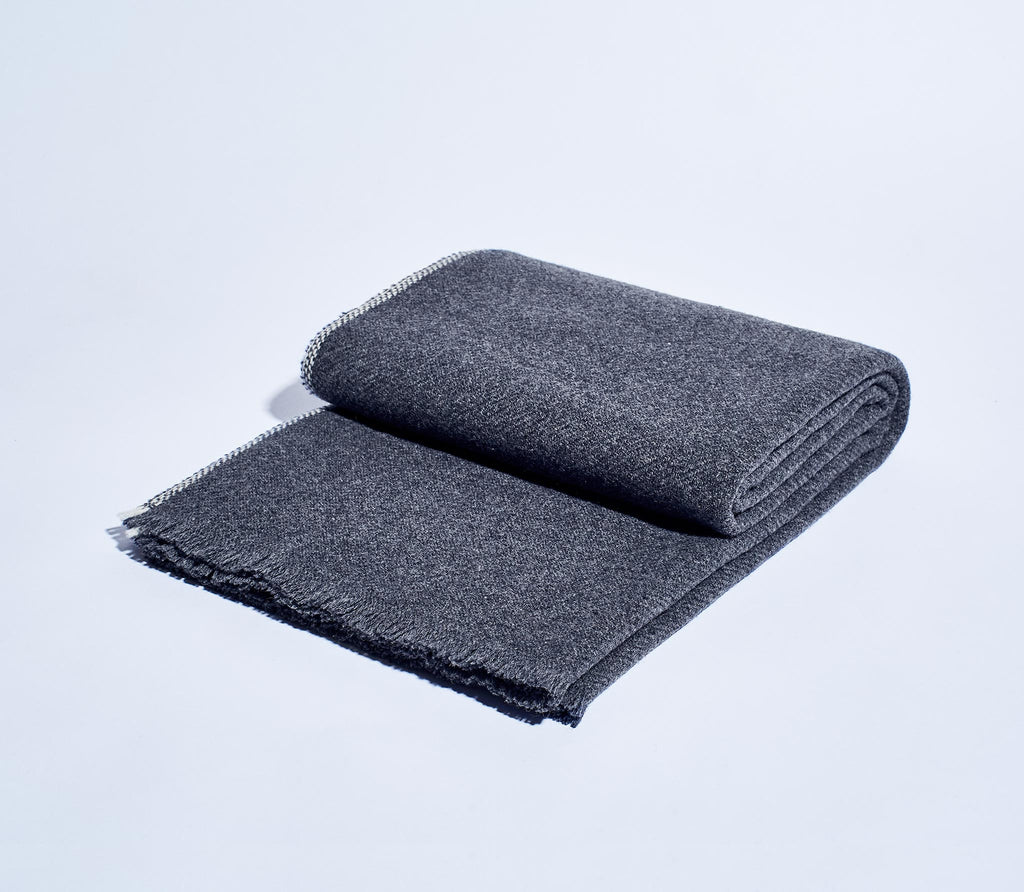 charcoal edge stripe throw