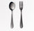 black stainless steel serving spoon and fork