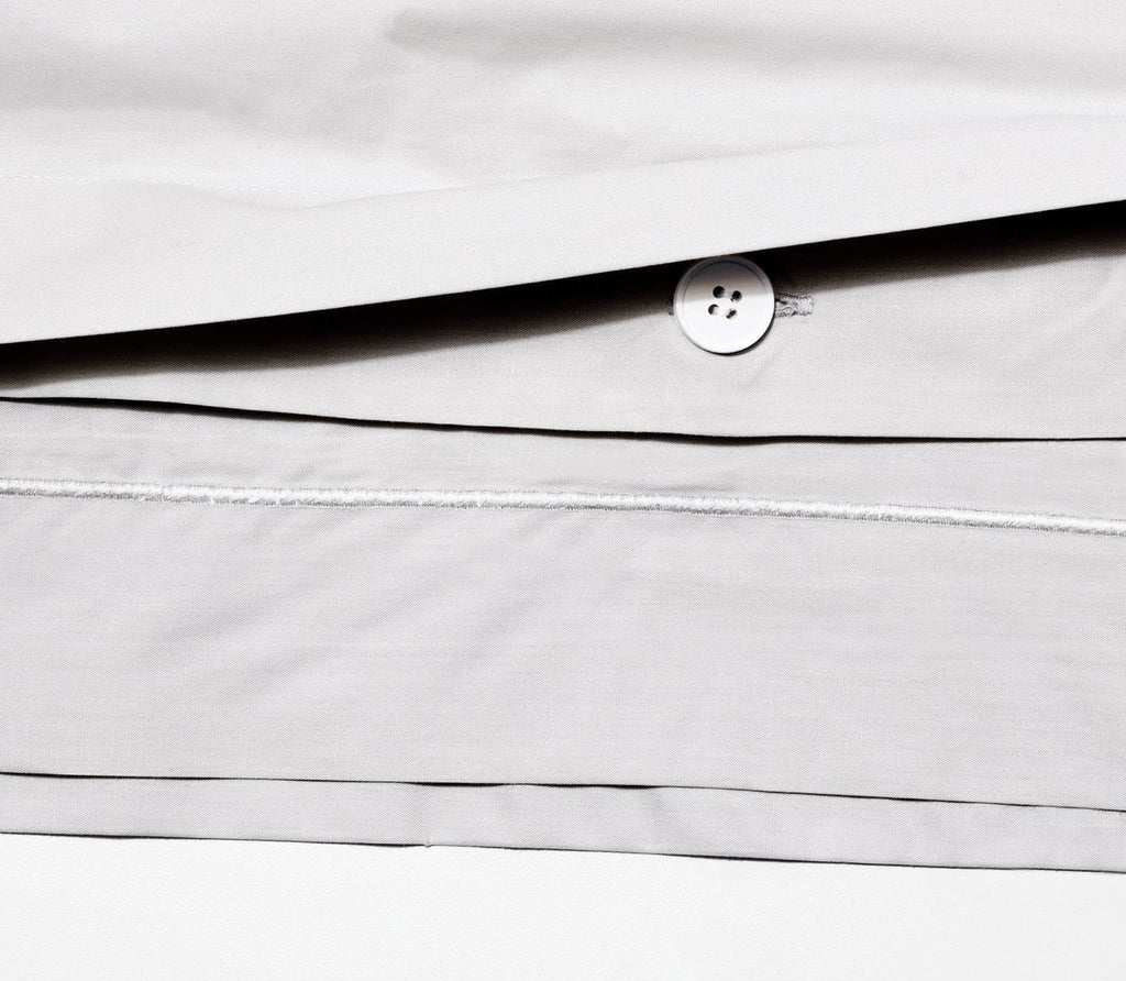 Close up of Duvet Cover showing texture and inside buttons.