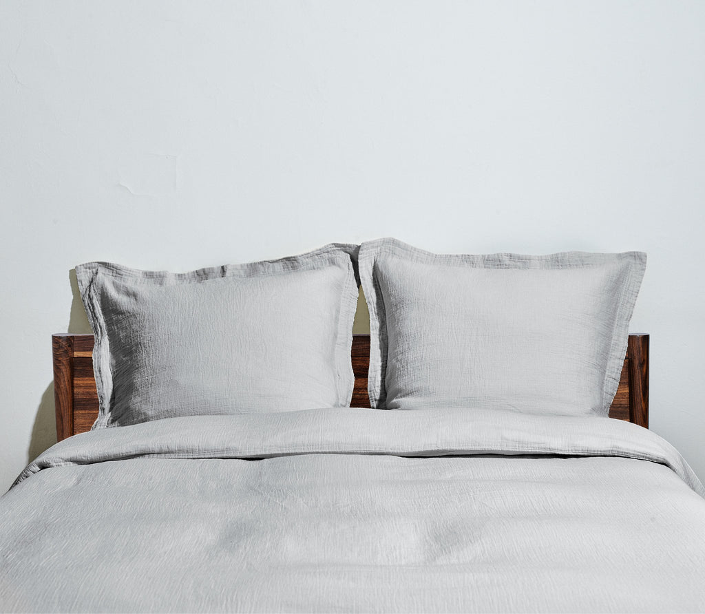 grey colored  washed cotton euro sham 